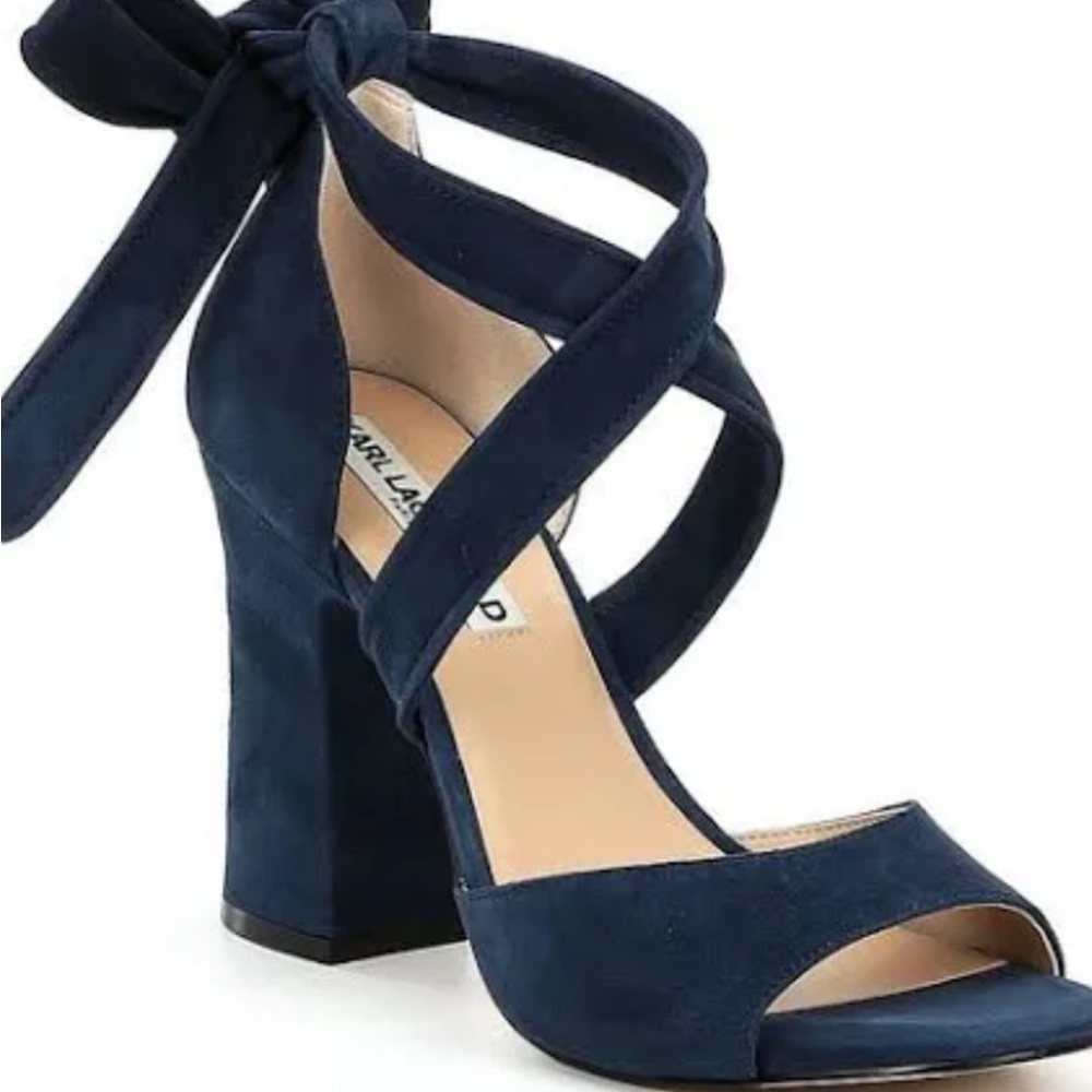 Karl Lagerfeld Blue Heels Elegant Design.     Worn only one for 2 hours!